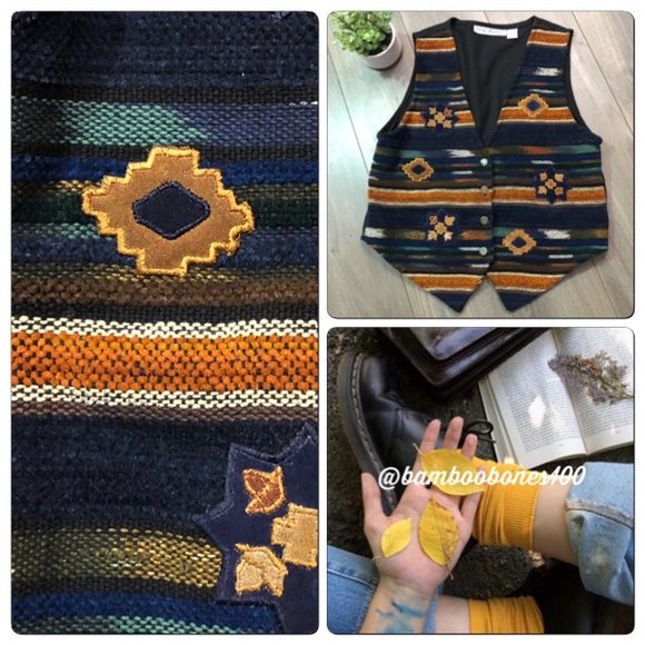 Vintage Jackets & Blazers - 🌵Vintage 1990’s Serape Blanket Aztec Tribal Vest